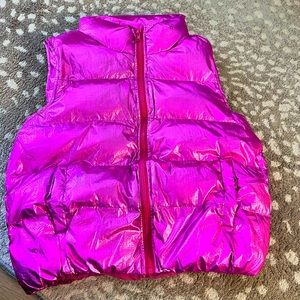 Brand New Metallic Pink Puffer Vest - size M